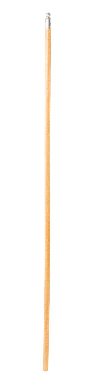 Broom Handle 60X0.94 IN Gray Wood Threaded Metal Tip Lacquered 1/Each