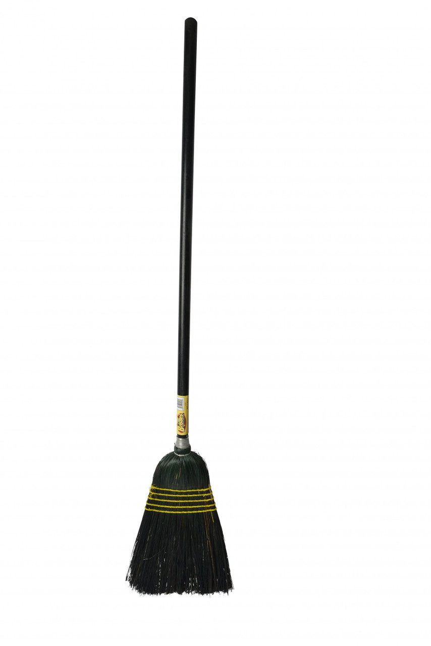 Lobby Broom 42IN Black Wood Natural Fiber Painted 1/Each