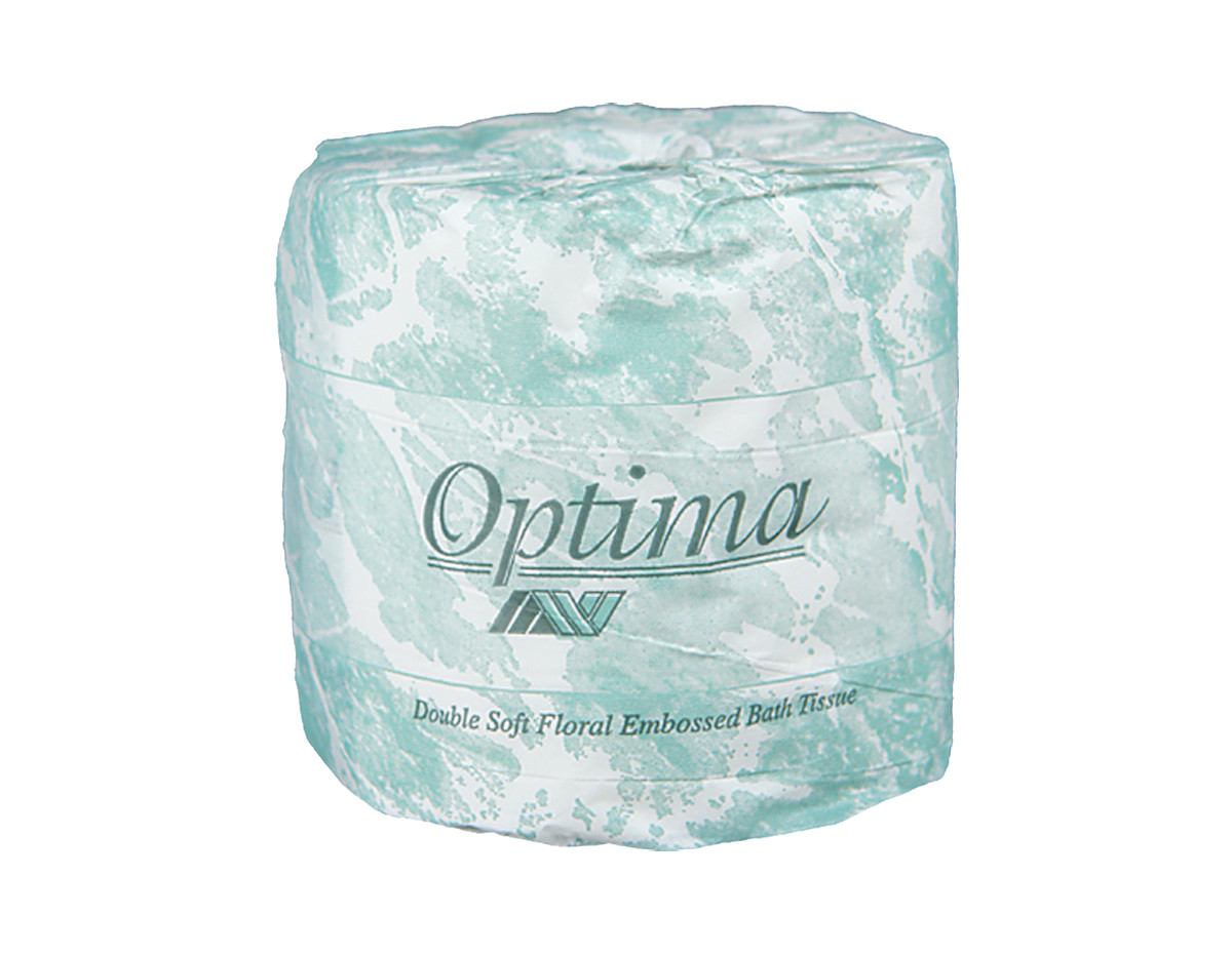 OPTIMA Toilet Paper & Tissue Roll 4.3X3.5 IN 2PLY Embossed 500 Sheets/Roll 96 Rolls/Case 48000 Sheets/Case