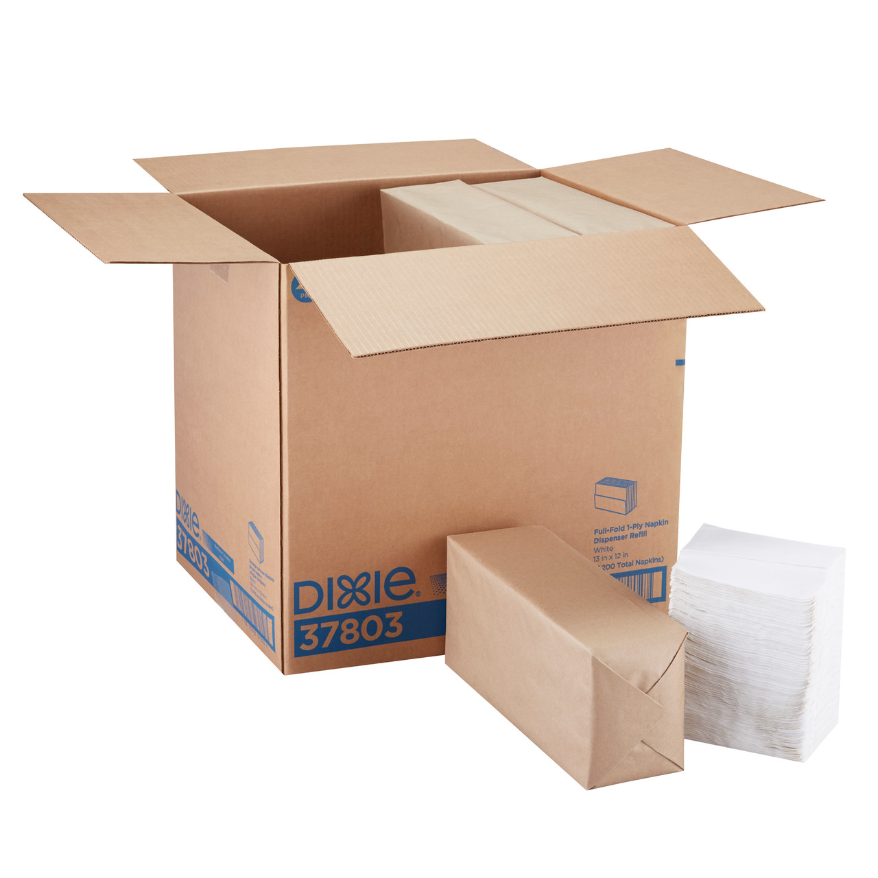 Dixie® Dispenser Napkins 12X13 IN White 1PLY Full Fold Refill 600 Sheets/Pack 12 Packs/Case 7200 Sheets/Case