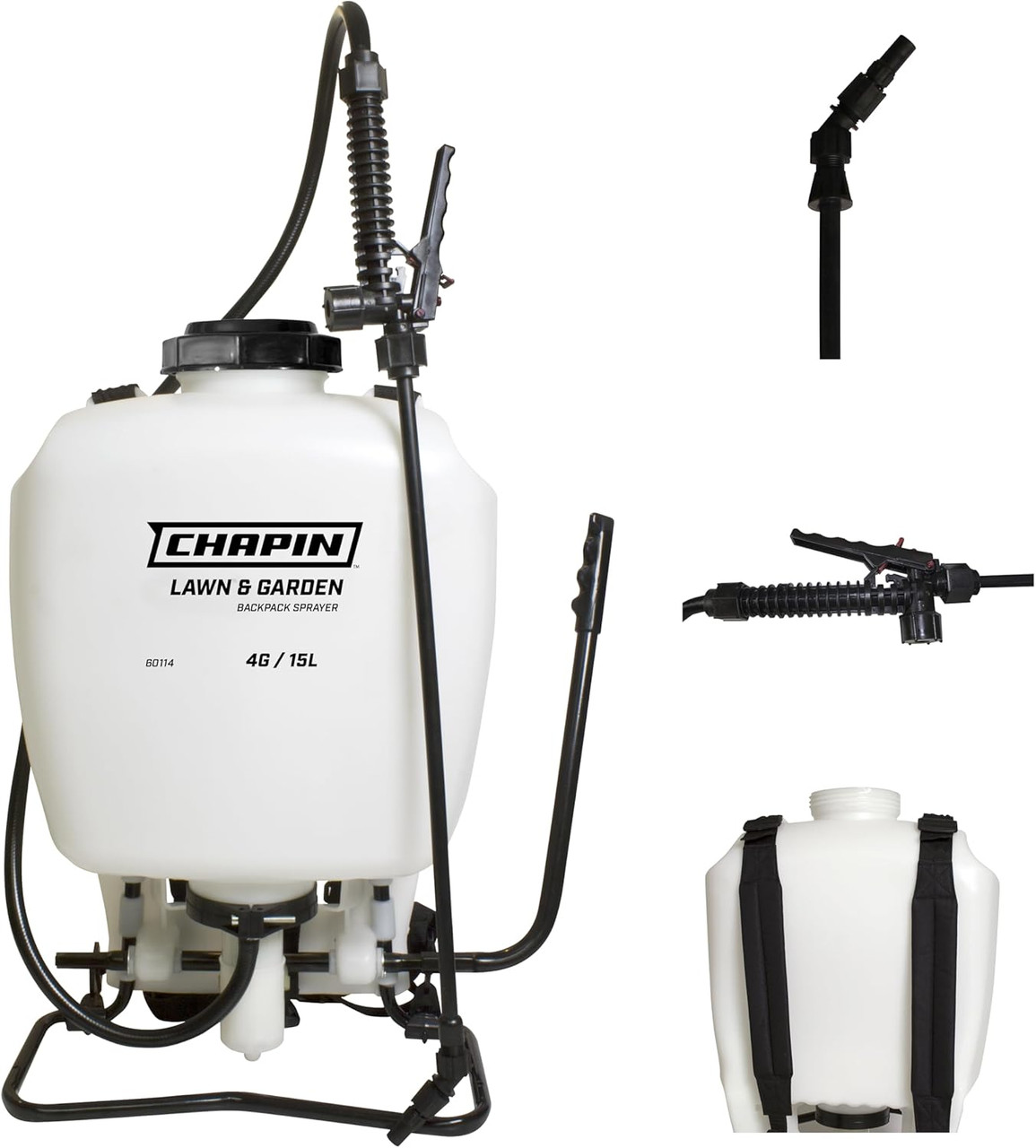 Backpack Sprayer 4 GAL 9X22 IN PP Translucent White With Wand 1/Each