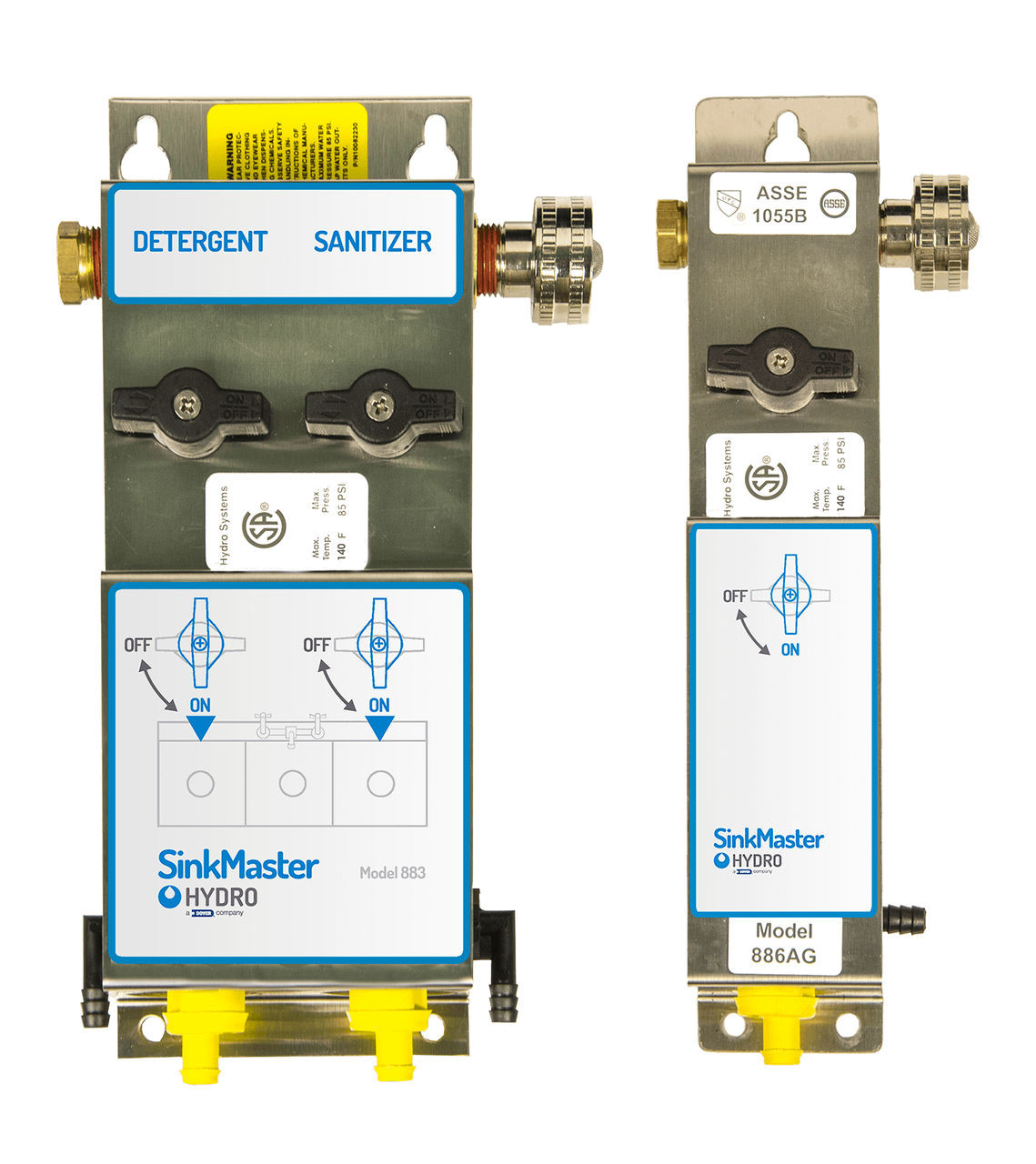 SinkMaster Venturi Sanitizer Dispenser Wall Mount 1-Sink 2-Chemistries 1-Dispenser 1/Each