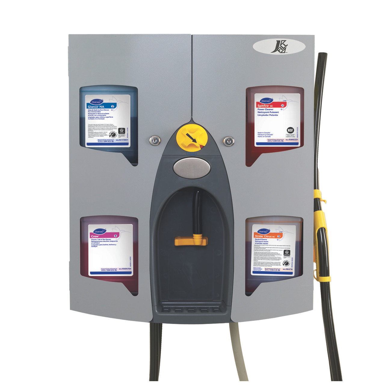 J-Fill® Quattro-Select® Chemical Management System 4 Product Steel Gray Wall Mount, Locking 1/Each