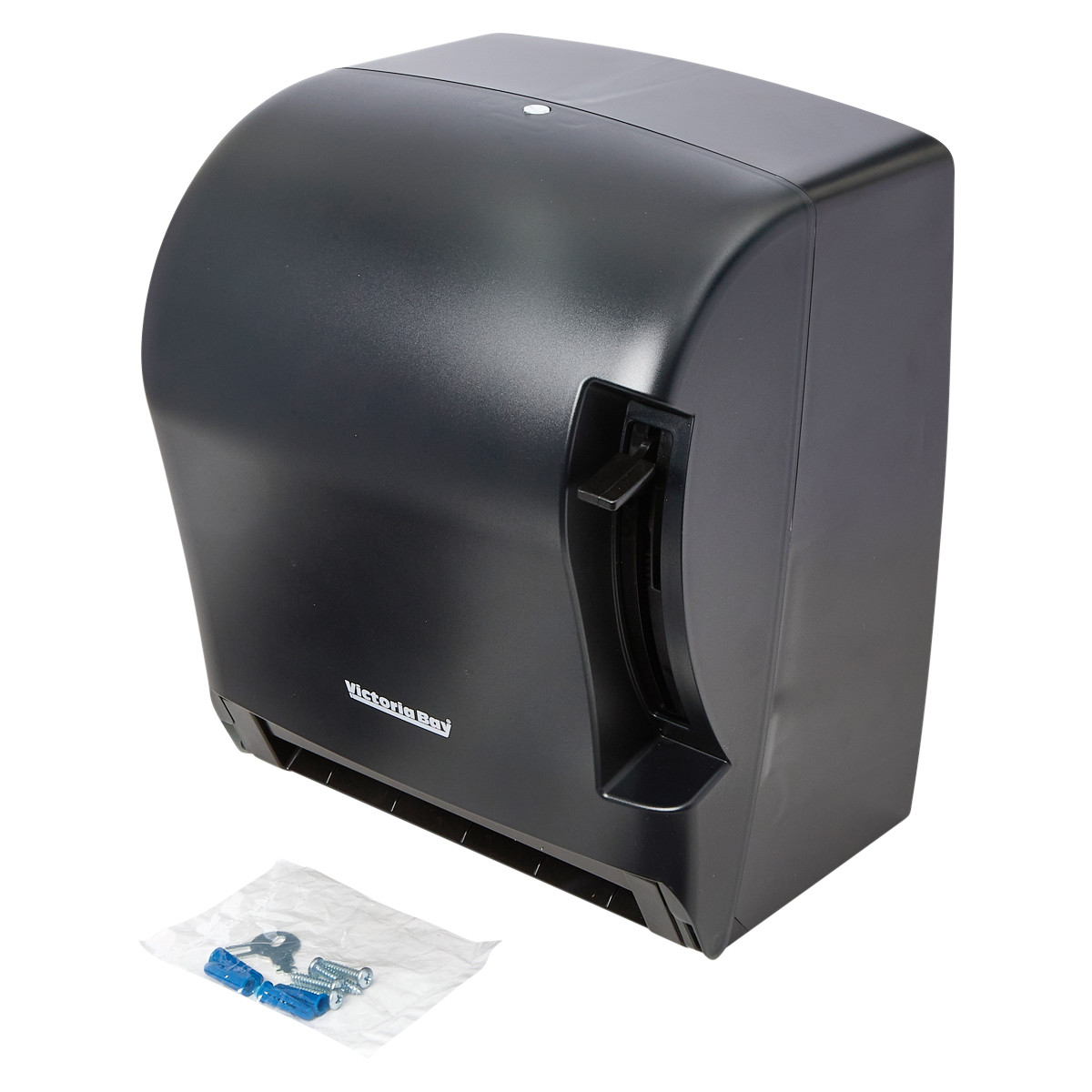 Victoria Bay Paper Towel Dispenser 9.61X11.88X13.71 IN Plastic Black Translucent 1-Roll Push Lever 1/Case