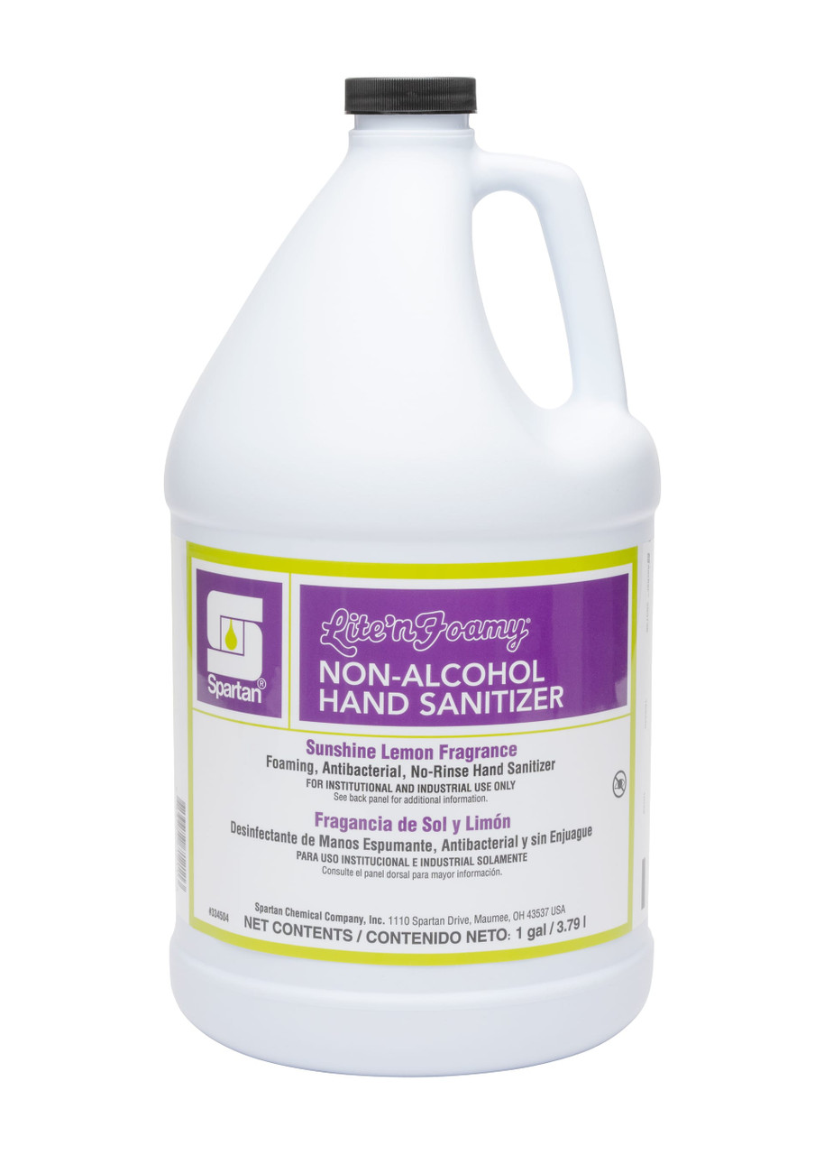 Lite'n Foamy® Non-Alcohol Hand Sanitizer Hand Sanitizer RTU 1 GAL Sunshine Lemon Colorless Light Yellow  4/Ca