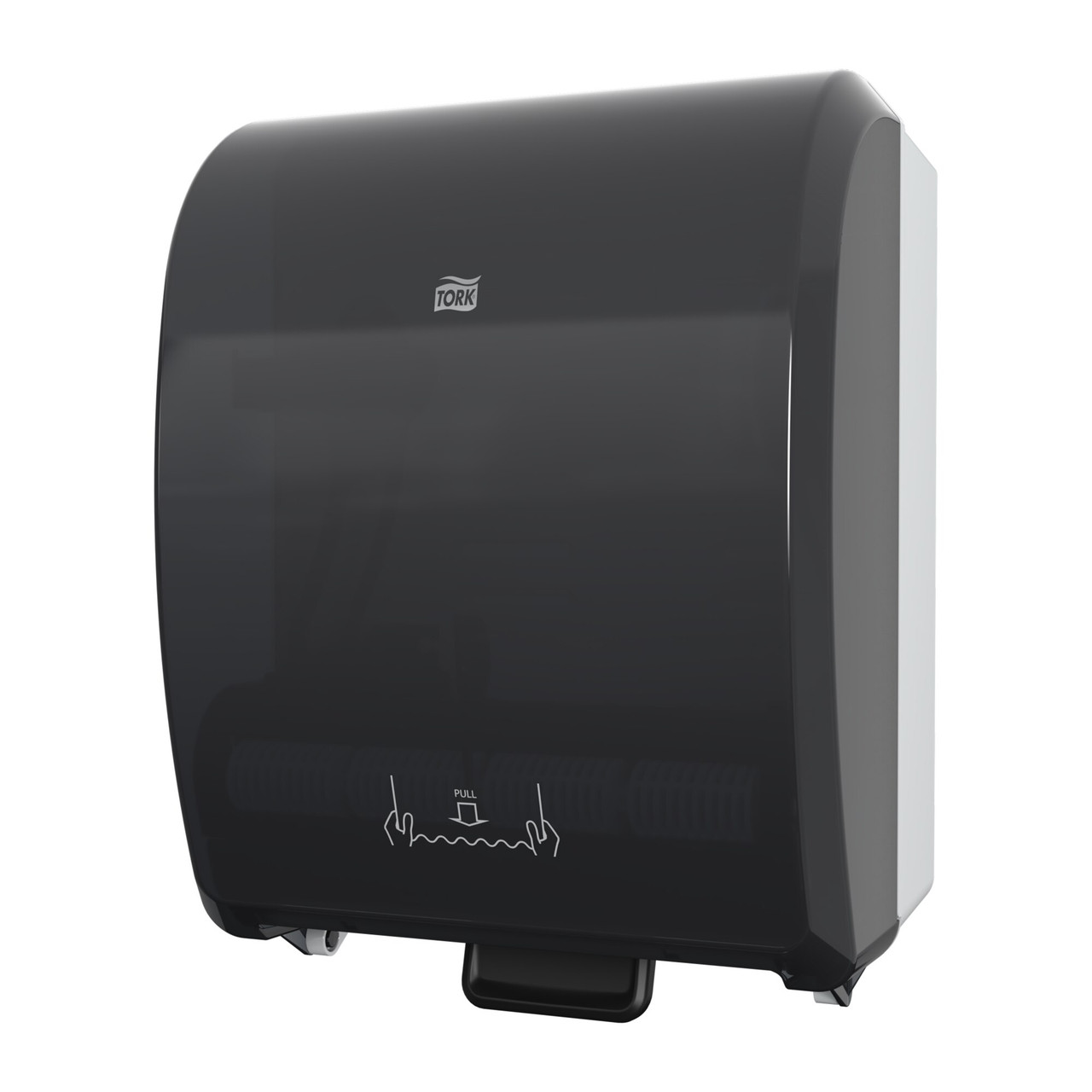 Tork Paper Towel Dispenser 9.32X12.32X15.95 IN Plastic Wall Mount Black Hard Roll Mechanical Manual 1/Each