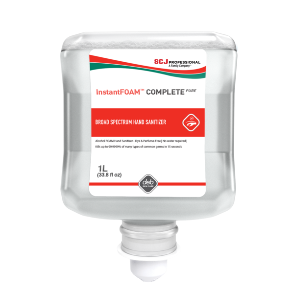 InstantFOAM Complete Hand Sanitizer Foam 1000 mL Clear 80% Ethyl Alcohol 6/Case