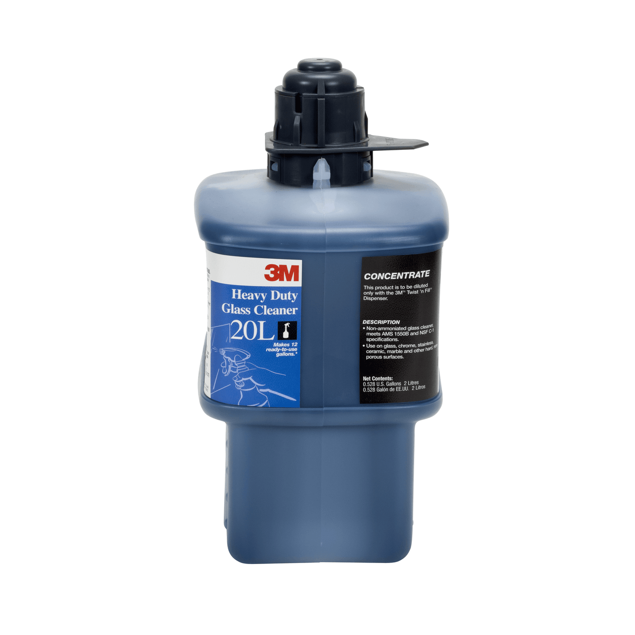 Twist 'n Fill™ 20L Glass Cleaner 2 L Concentrate No Rinse Heavy Duty 1/Each