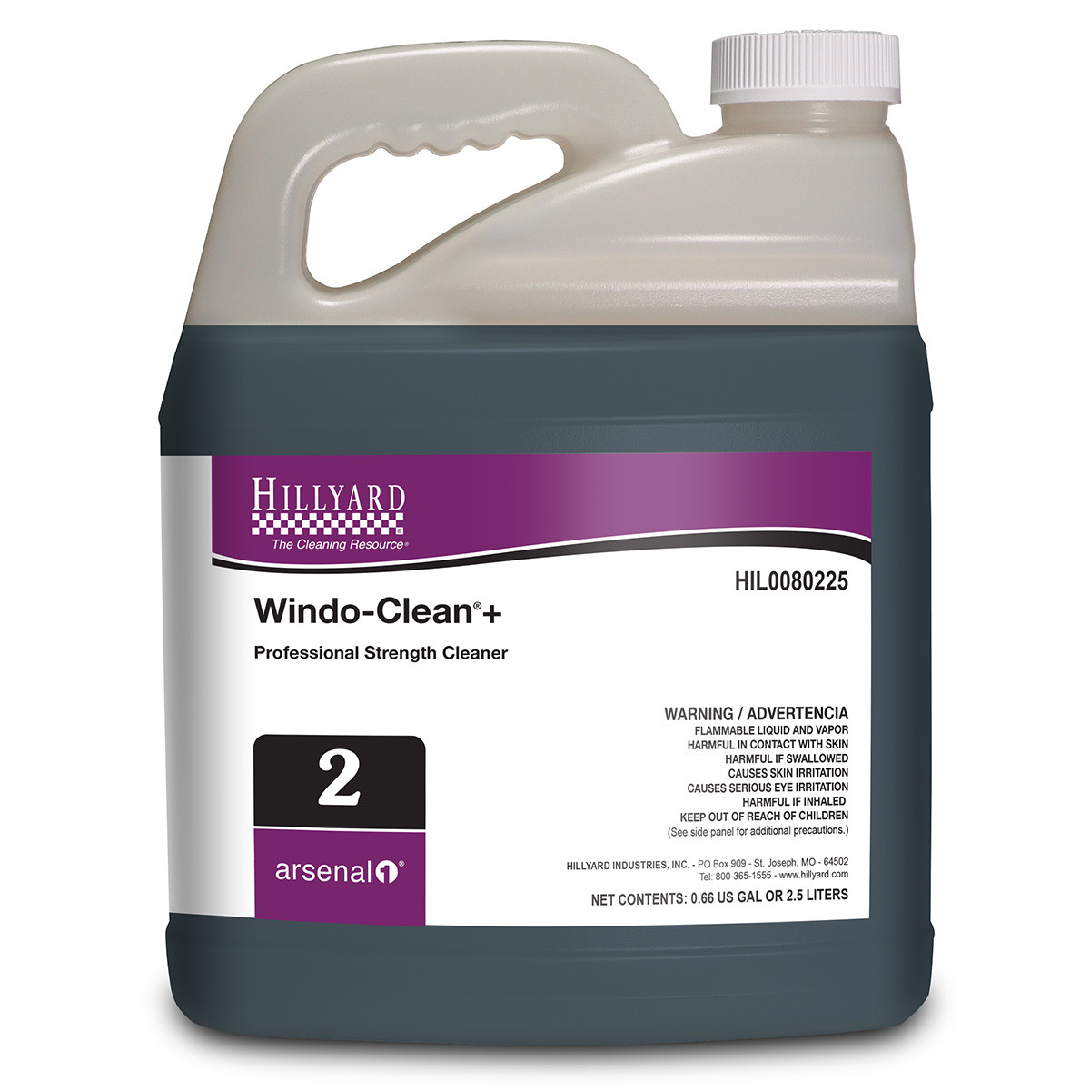 Arsenal® One Windo-Clean+ Window & Glass Cleaner 2.5 L Liquid 4/Case