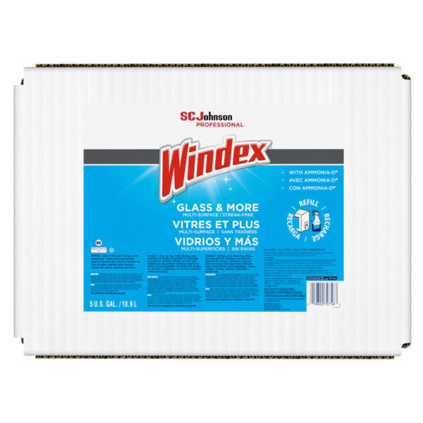 Windex® Glass & Surface Cleaner 5 GAL Ammonia-D Refill Streak-Free 5/Case