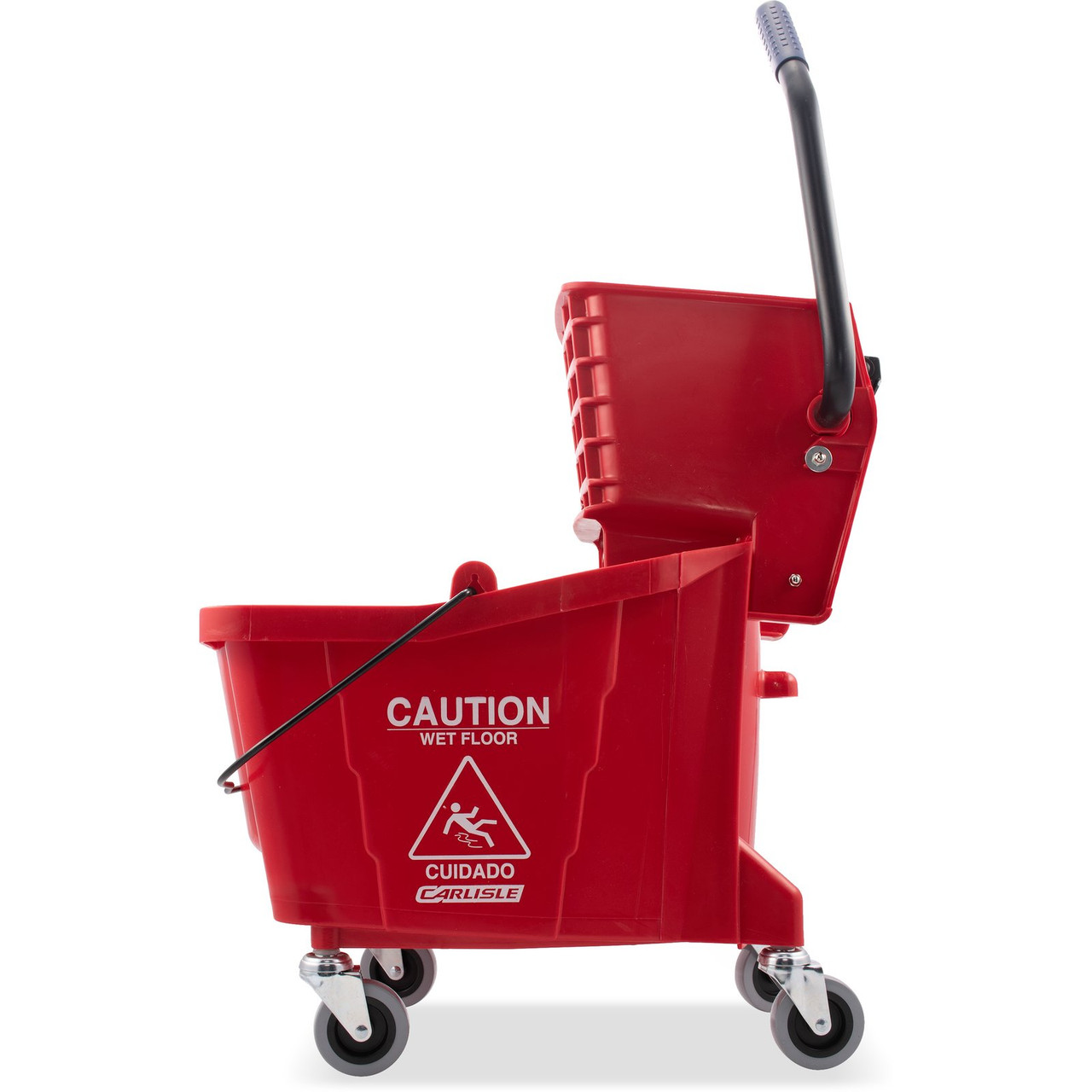 Mop Bucket & Wringer 35 QT PP Red Side Press 1/Each