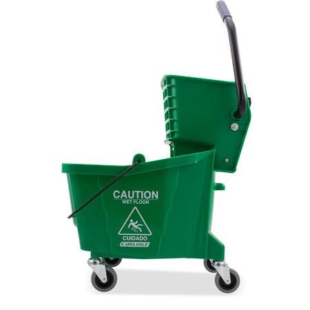 Mop Bucket & Wringer 20.50X16.50X16.50 IN 35 QT PP Green Side Press 1/Each