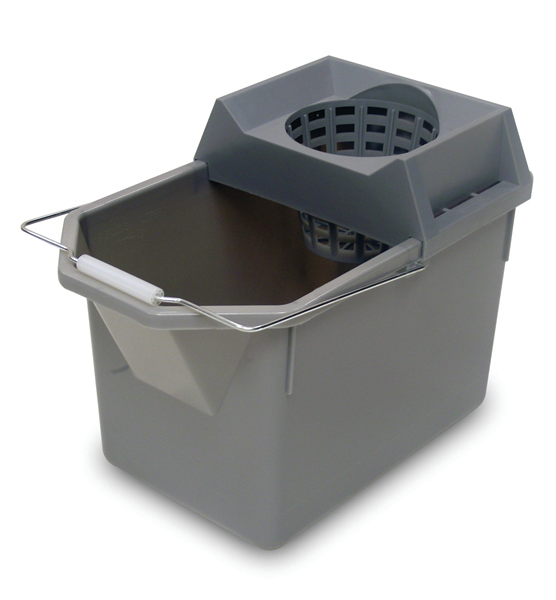 Mop Bucket & Strainer 17.00X10.50X12.00 IN 15 QT Plastic Gray 1/Each