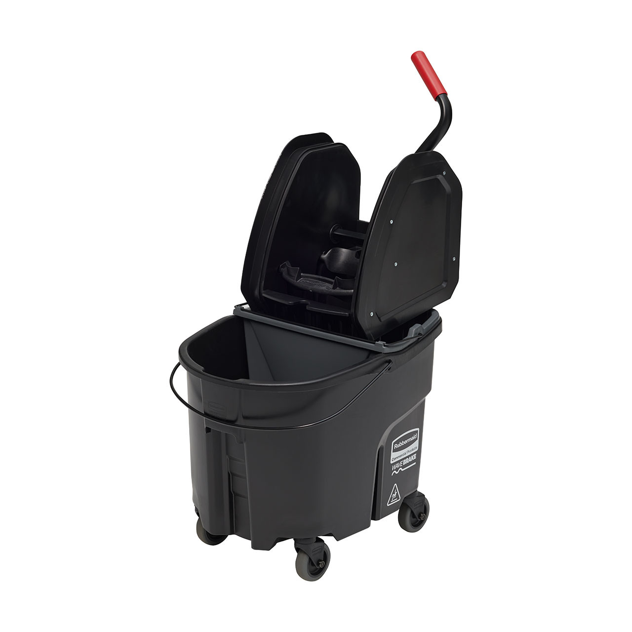 WaveBrake® Mop Bucket & Wringer 35 QT Plastic Black Gray Dual Cavity Down Press 1/Case