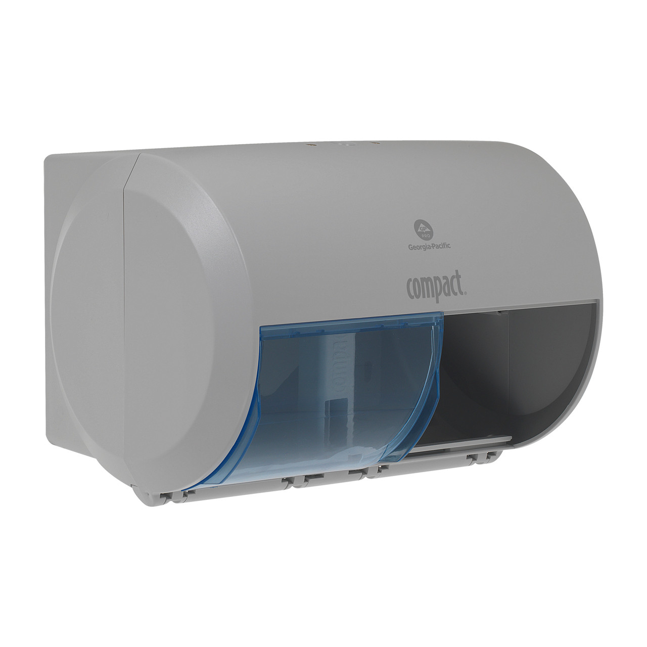 Compact® Toilet Paper Dispenser 6.75X10.12 IN Wall Mount, Locking Gray Side-by-Side 2-Roll Coreless High Capacity 1/Each