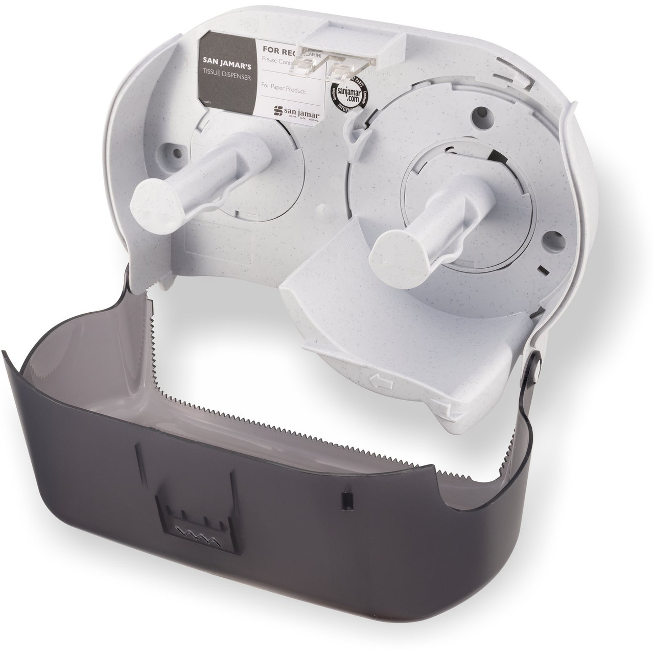 San Jamar Toilet Paper Dispenser 8.75X13.00X6.50 IN HIPS Smoke Dual 1/Each