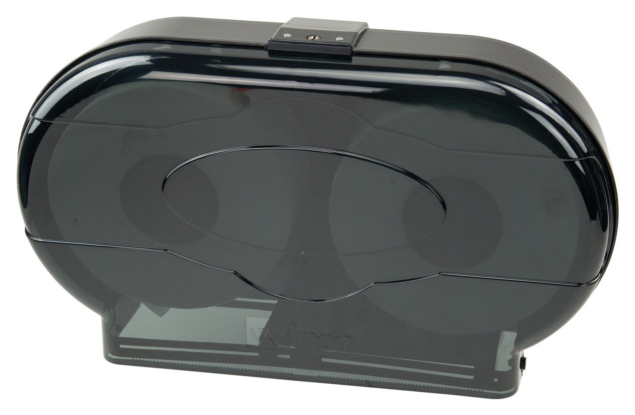 Toilet Paper Dispenser Plastic Black Double Roll 1/Each