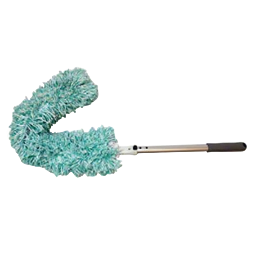 Duster 12 IN Microfiber Green White With Handle Reusable Flexible 1/Each