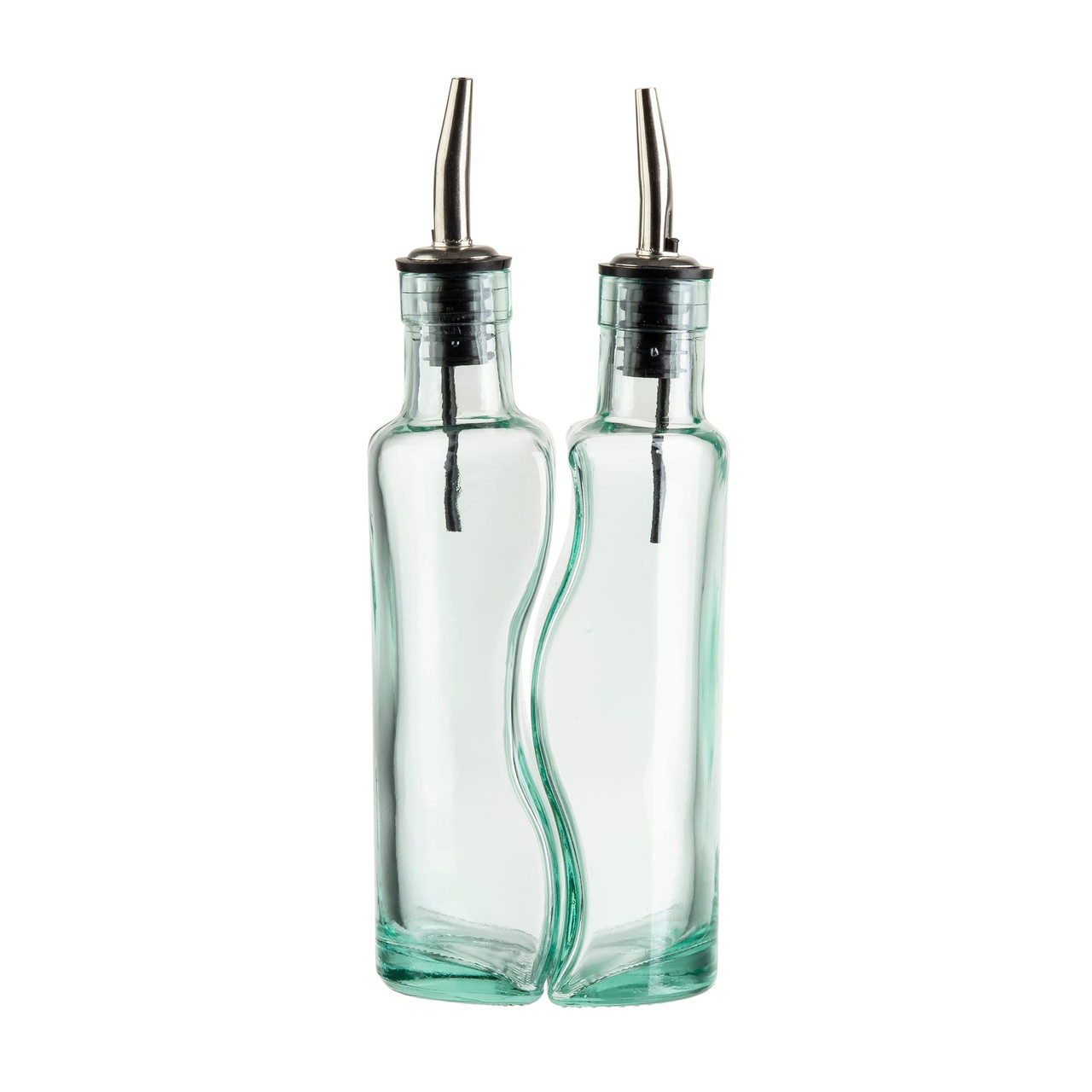 Oil & Vinegar Bottle 8.5 OZ Glass Translucent Green 1/Each
