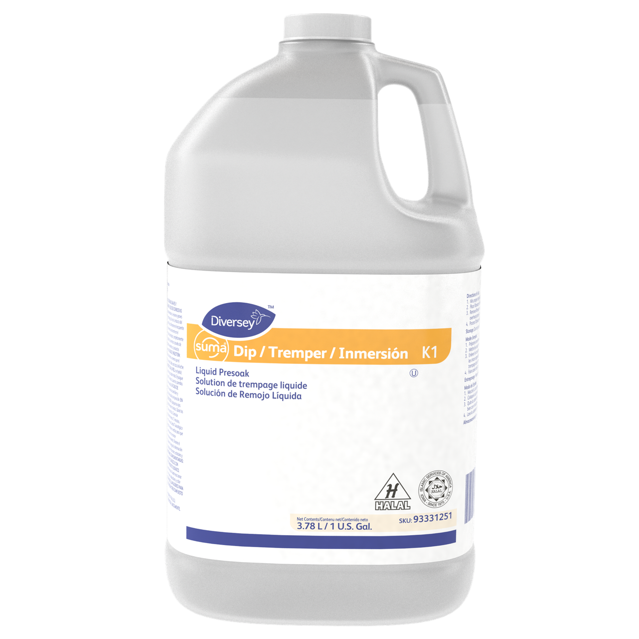 Suma® Dip Dish Presoak 1 GAL Liquid Kosher 4/Case