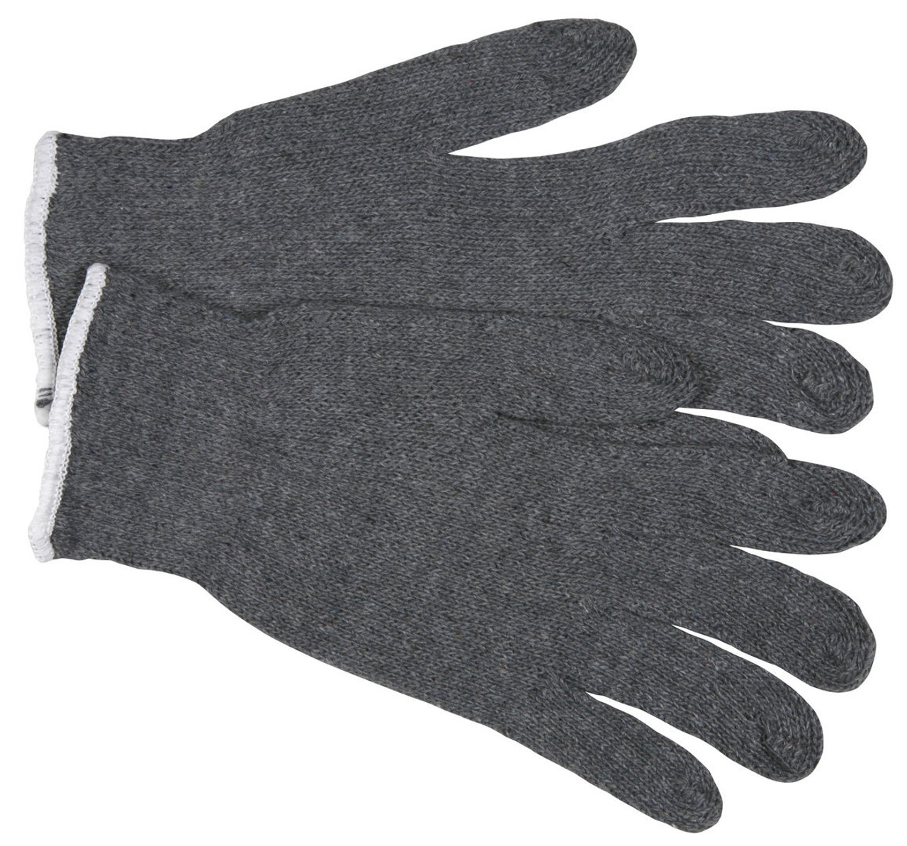 Work Gloves Large (LG) Gray Economy String Knit Cotton Blend (70% Cotton, 30% Polyester)  12 Count/Pack 480 Count/Case