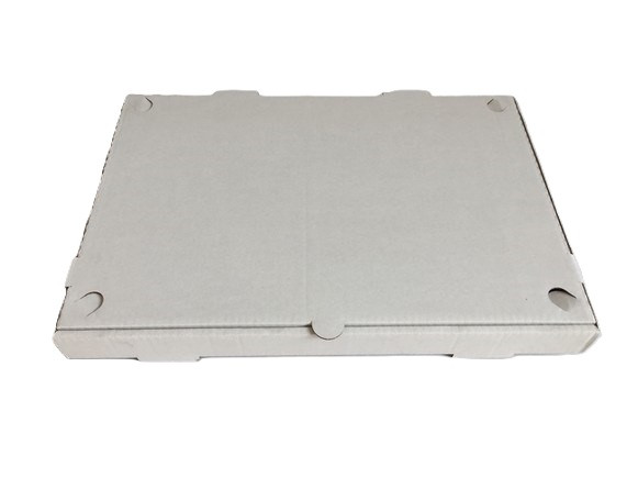 Pizza Box 18X12X1.63 IN Corrugated Cardboard White Kraft Plain Rectangle B-Flute 50/Bundle