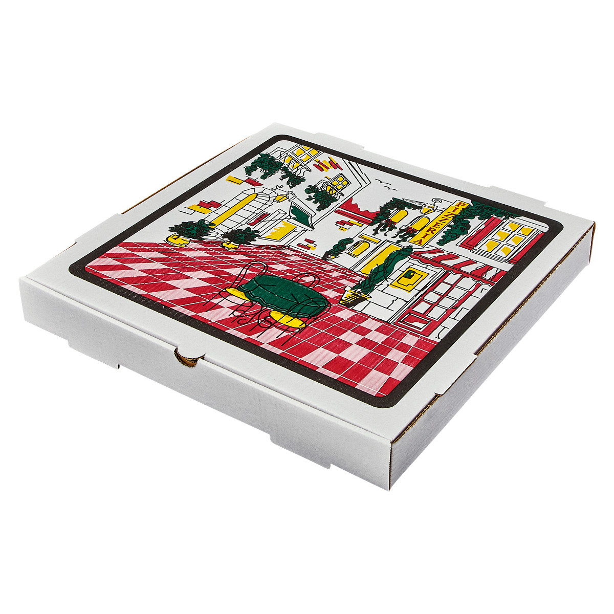 Victoria Bay Pizza Box 16X16X2 IN Corrugated Cardboard White Printed Square B-Flute 50/Bundle