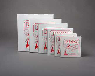 Pizza Box 9X9X1.5 IN Clay-Coated Paperboard White Stock Print 100/Bundle