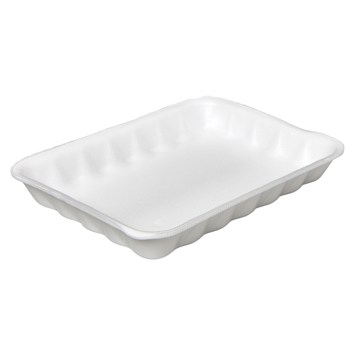 4P Meat Tray 6.75X9.25X1.31 IN Polystyrene Foam White Rectangle 500/Case
