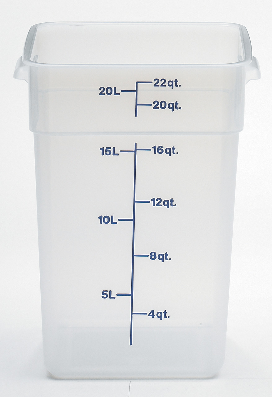 Food Storage Box 22 QT Translucent Square 1/Each
