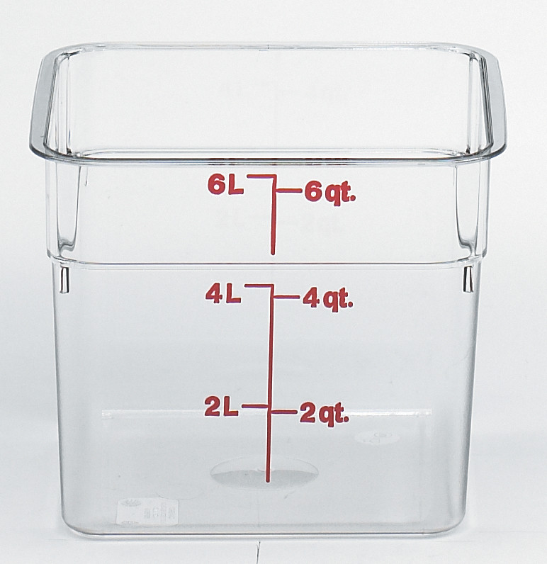 Camwear® Food Storage Container 8.375X8.375X7.25 IN 6 QT Clear Square 6/Case