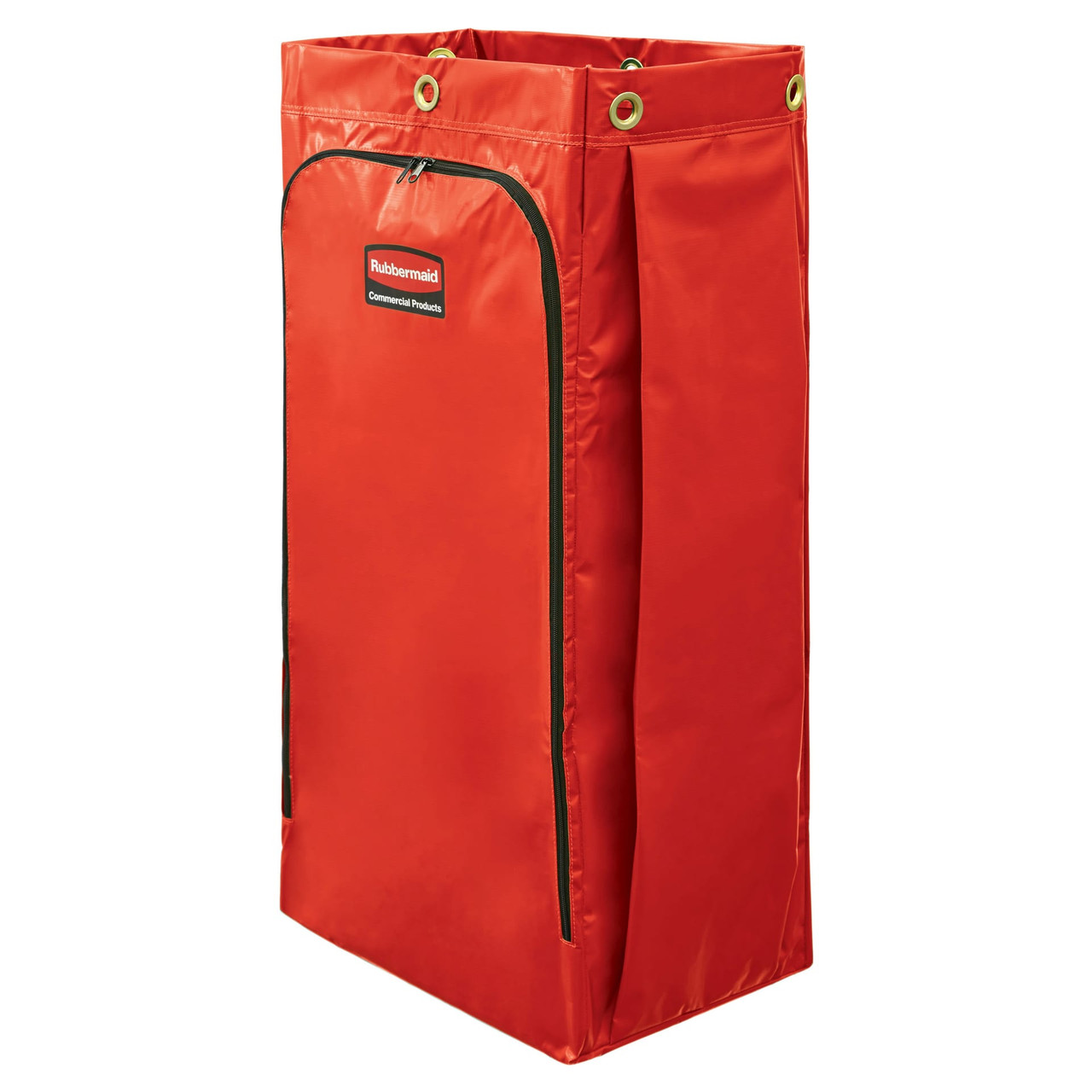 Janitorial Cleaning Cart Bag High Capacity Janitorial Cleaning Cart 34 GAL Red Vinyl Zipper Front 1/Each