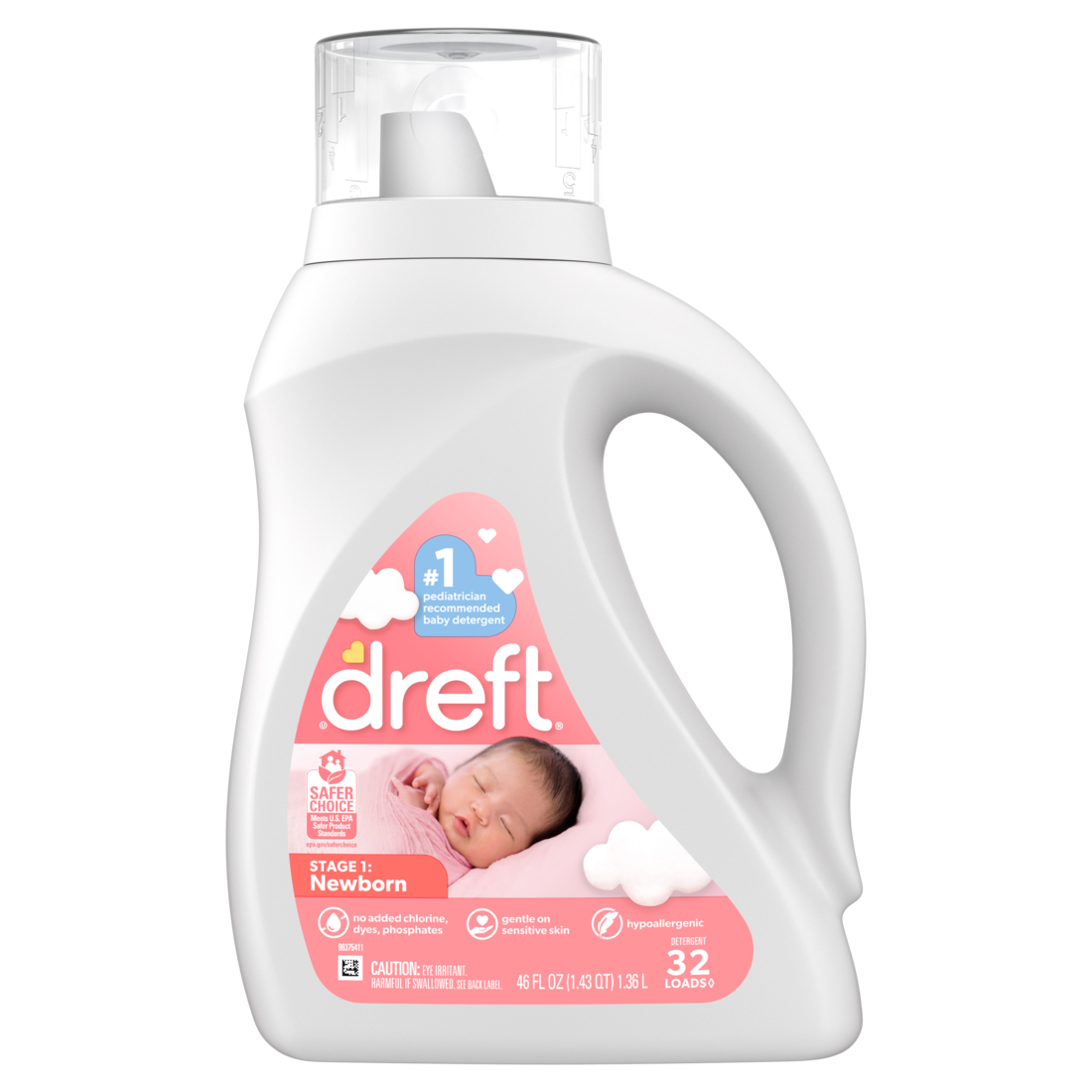 Dreft® 2X Stage 1 Laundry Detergent 42 FLOZ Liquid High-Efficiency Soap 6/Case