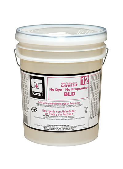 Clothesline Fresh® BLD 12 Fragrance Free Laundry Detergent 5 GAL Alkaline RTU No Dye 1/Pail