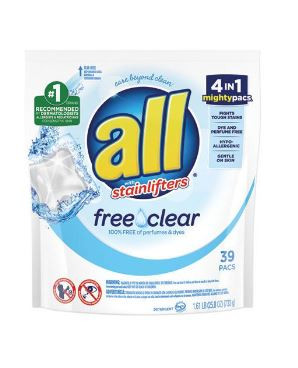 All® Free & Clear Laundry Detergent Pod Ultra Concentrate 236/Case