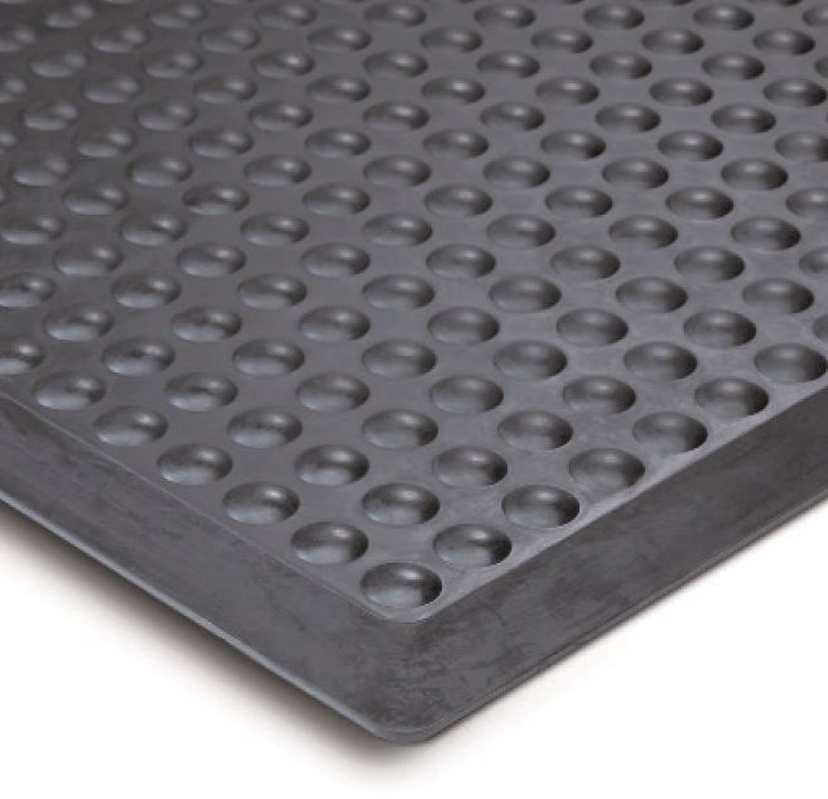 Bubble Mat Anti-Fatigue Floor Mat 36X24 IN Black Nitrile Rubber With Vinyl Foam Backing Beveled Edging 1/Each
