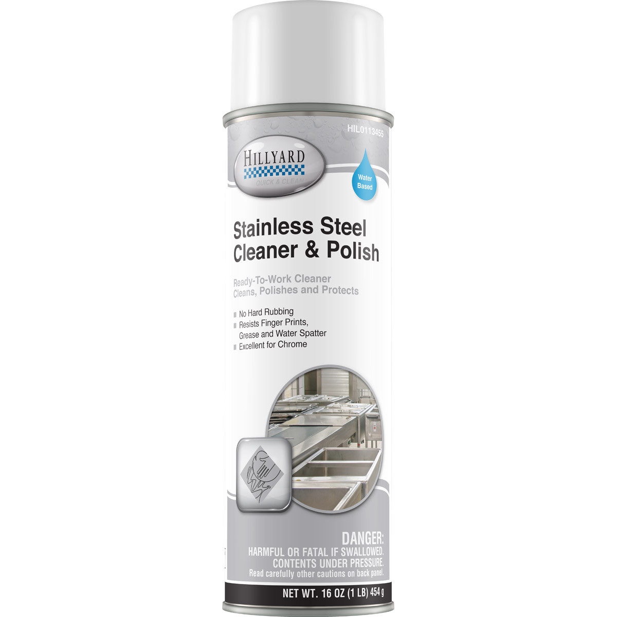 Lemon Stainless Steel Cleaner & Polish 16 FLOZ Aerosol Water-Based 12/Case