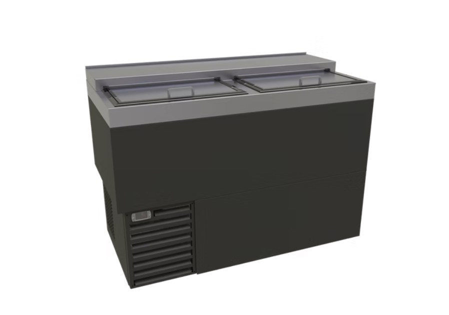 Bottle Cooler 48X24X35.5 IN Black Stainless Steel Slide Top Vinyl Exterior 1/Each