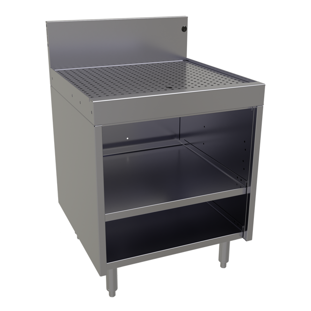 Drainboard Cabinet 24X24X37 IN Stainless Steel With Storage Underbar Open Base 1/Each