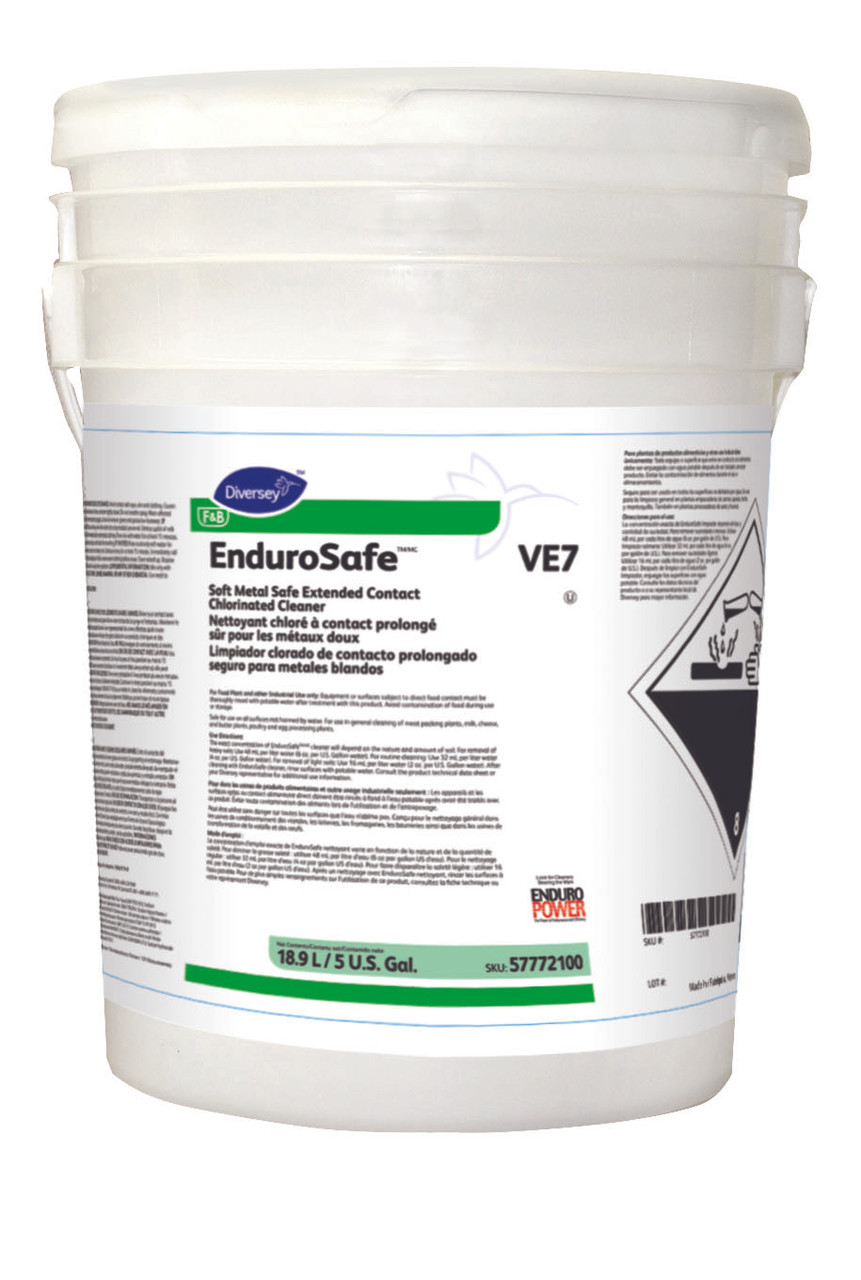 Diversey Endurosafe Cleaner 5 GAL Chlorinated Kosher Metal Safe 1/Pail