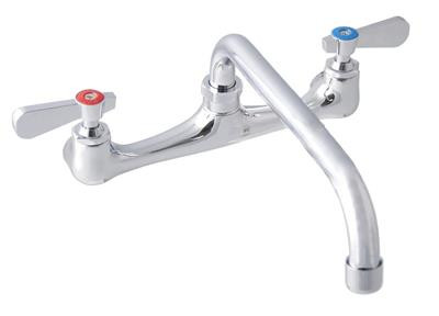 Workforce Faucet Stainless Steel 8 IN O.C. Splash Mount 12 IN Swing Spout Standard Duty 1/Each