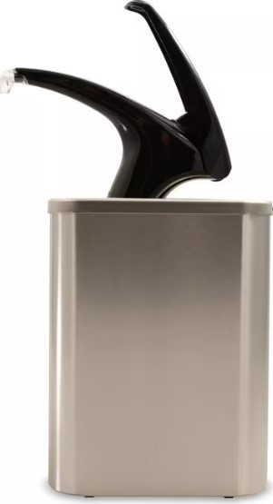 San Jamar FrontLine™ Condiment Pump Dispenser 10.50X10.50X14.00 IN Black Silver SS ABS Universal Countertop 1/Each