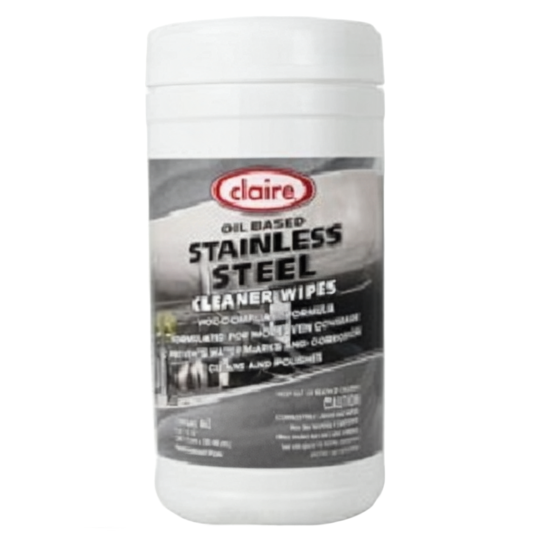 Claire Lemon Stainless Steel Cleaner & Polish Wipe 40 Count/Pack 6 Packs/Case 240 Count/Case