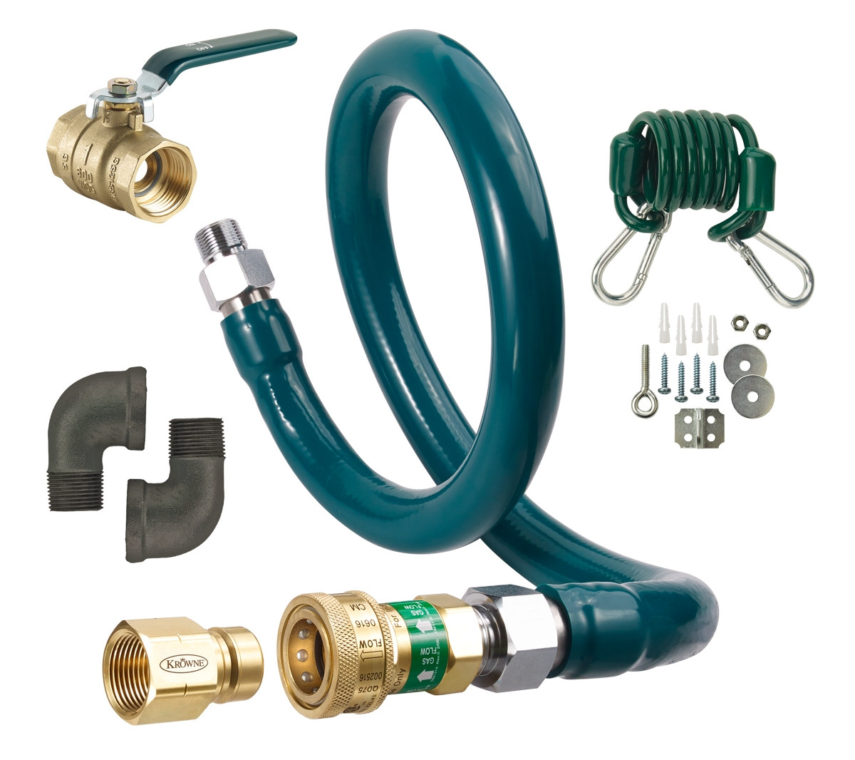 Gas Connector Complete Kit 60X0.75 IN Stainless Steel Quick Disconnect 1/Each