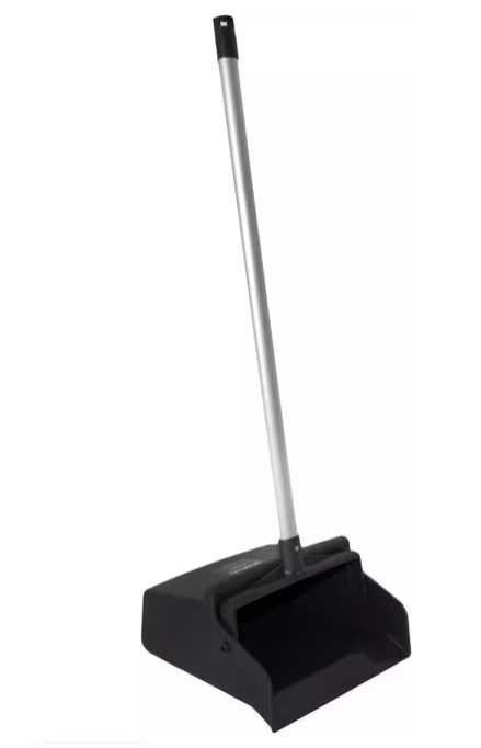 Sparta® Lobby Dust Pan 30 IN Black Silver PP Aluminum Locking Yoke Hanger Hole Serrated Edge 6/Each