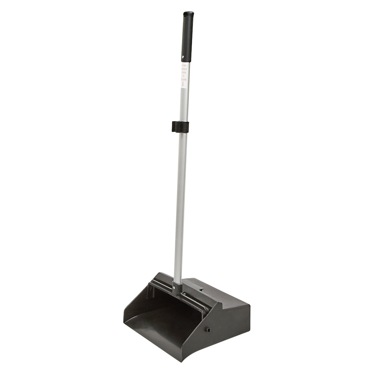 Lobby Dust Pan 10.75X11.75 IN 40IN Black Silver Plastic Aluminum With Clip Swivel Head 1/Each