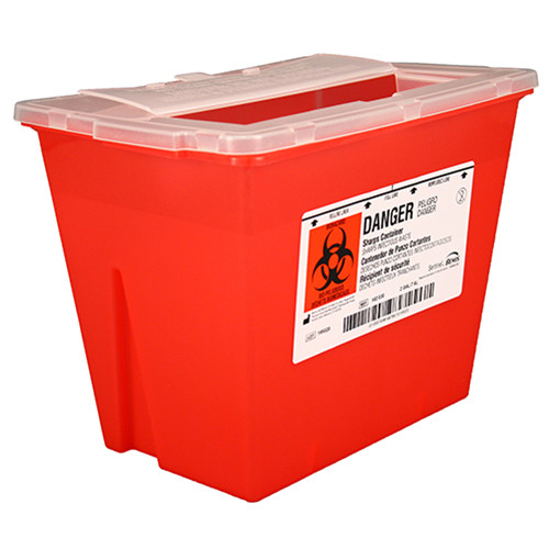 Sharp Object Container 12.4X5.3X10.7 IN 5 QT Red 1/Each