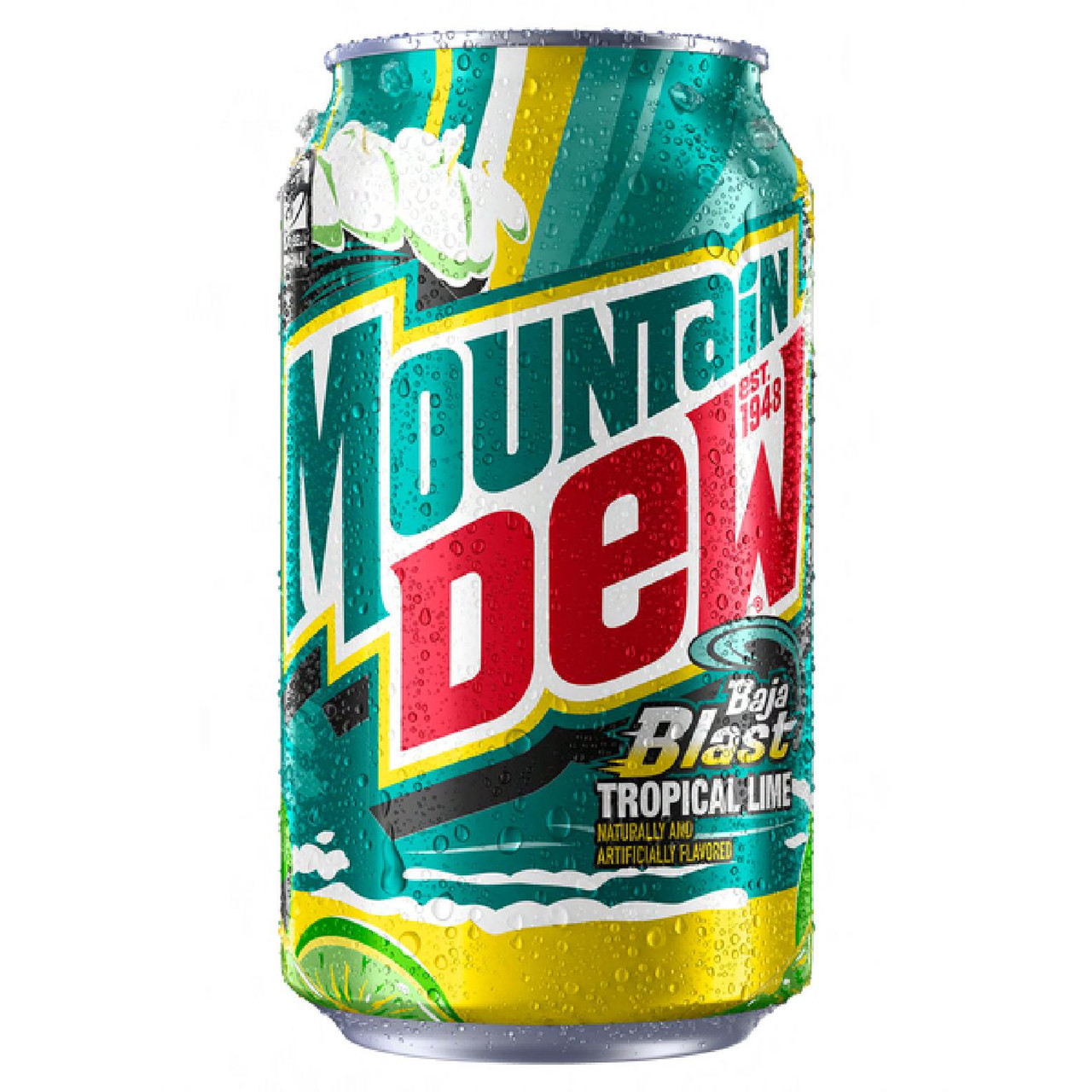 Mountain Dew Baja Blast Tropical Lime Soda Beverage 12 FLOZ 36/Case