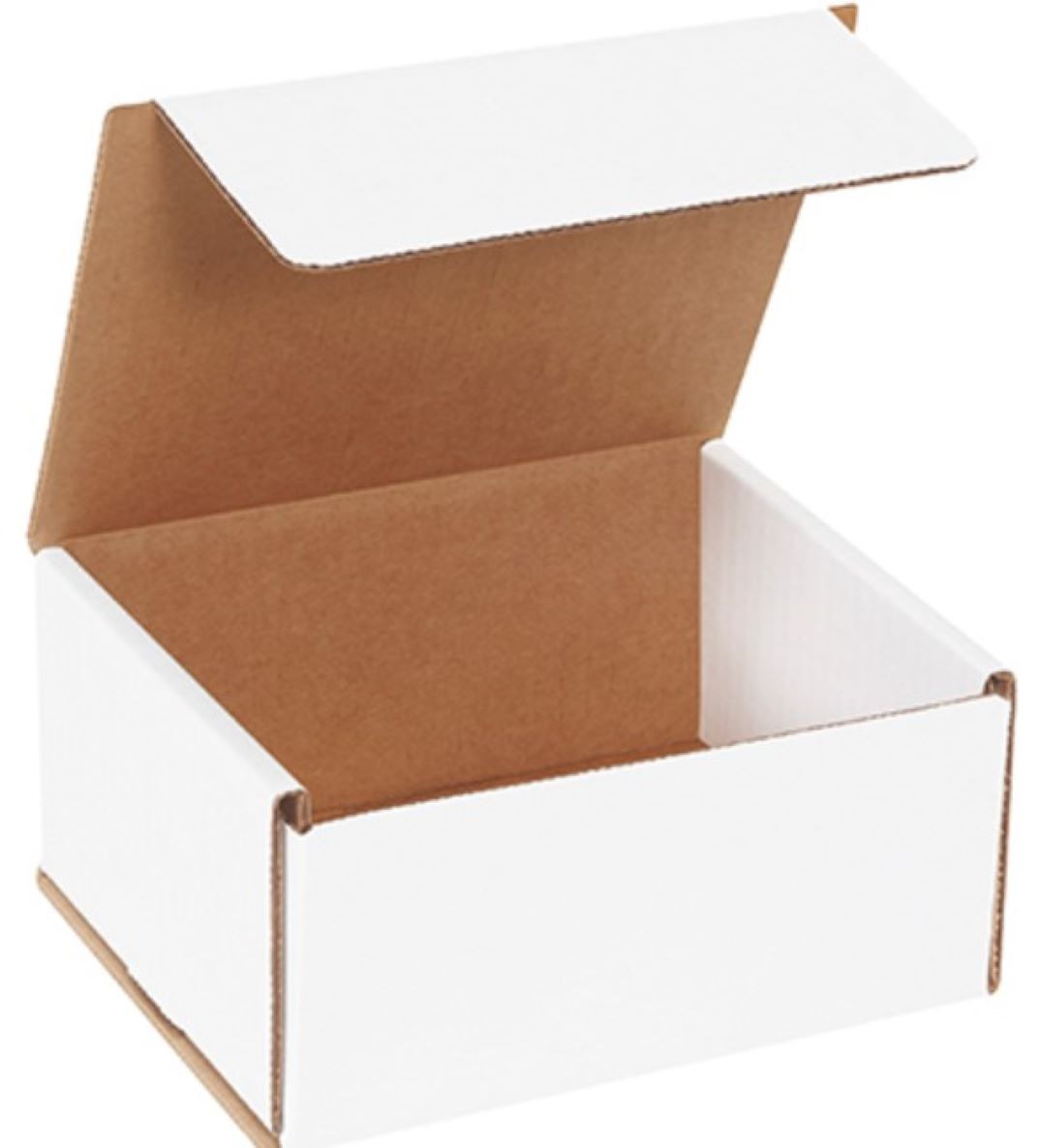 Mailer 6X5X3 IN White Corrugated Cardboard 50 Count/Bundle