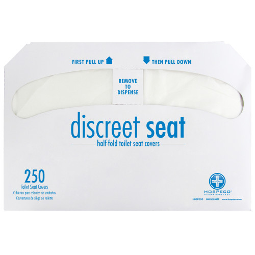 Discreet Seat® Toilet Seat Cover White Half-Fold 250 Sheets/Pack 20 Packs/Case